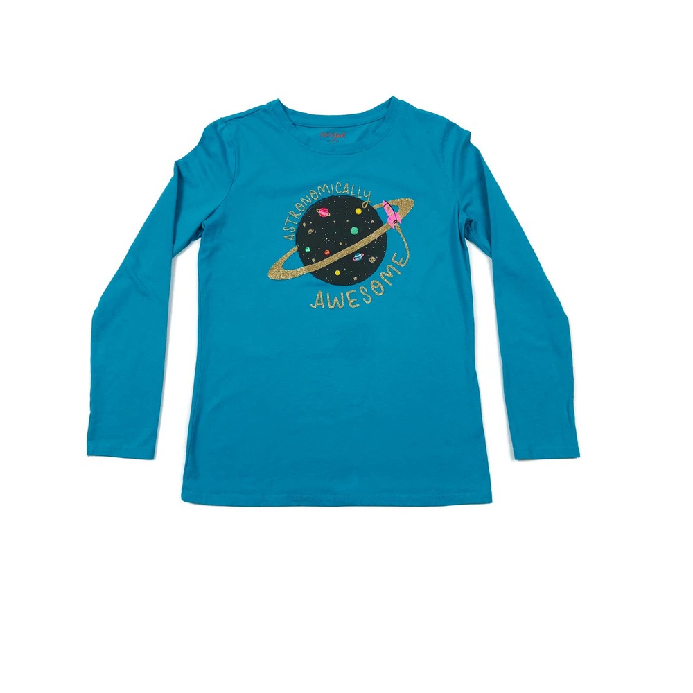 Cat & Jack Girls T-Shirt Blue L 10-12